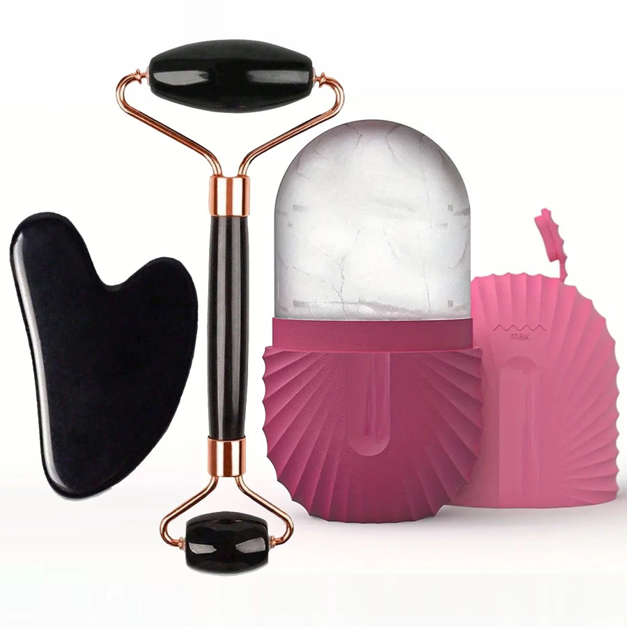 velvet Glow ice roller and gua Sha set