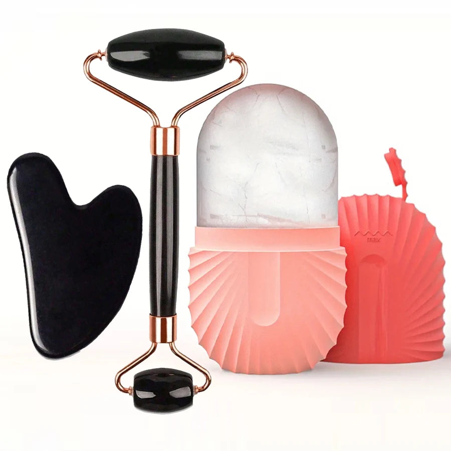 velvet Glow ice roller and gua Sha set